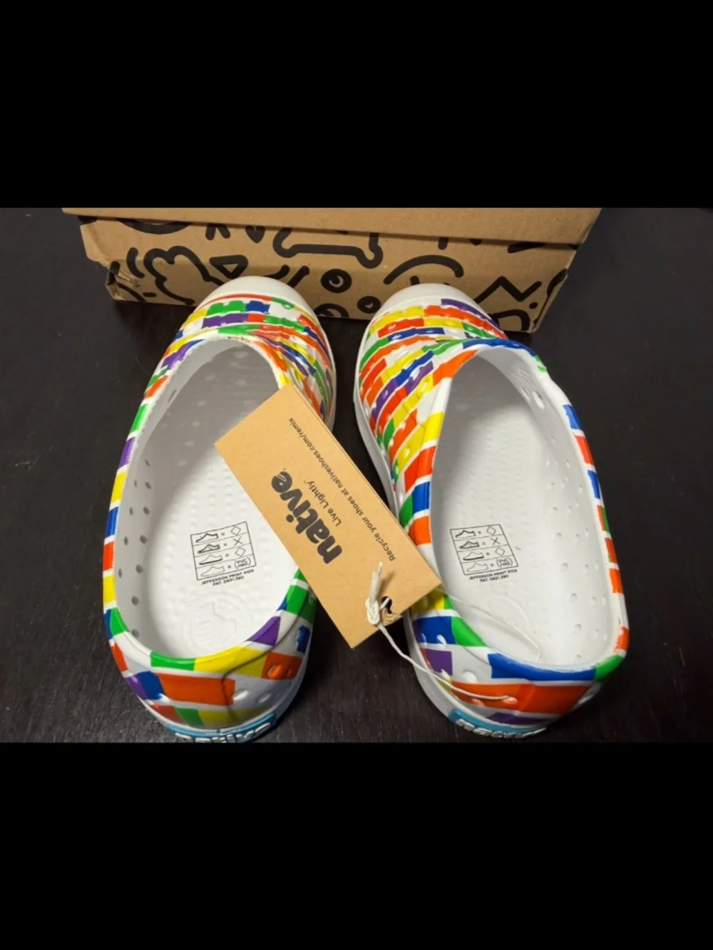 Native Jefferson Print Shoes Multicolor Brick/White Little Kids/Toddler C12